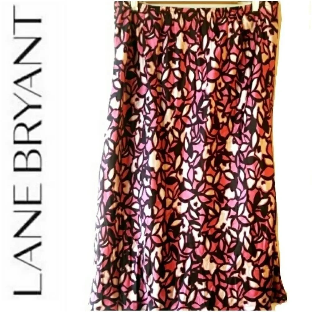 Lane Bryant Silk Ruffle Skirt - Pink